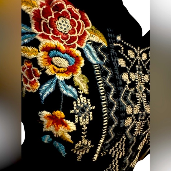 Johnny Was Embroidered Floral Bohemian Reverse Stitch Pullover Hoodie size S - Picture 11 of 13